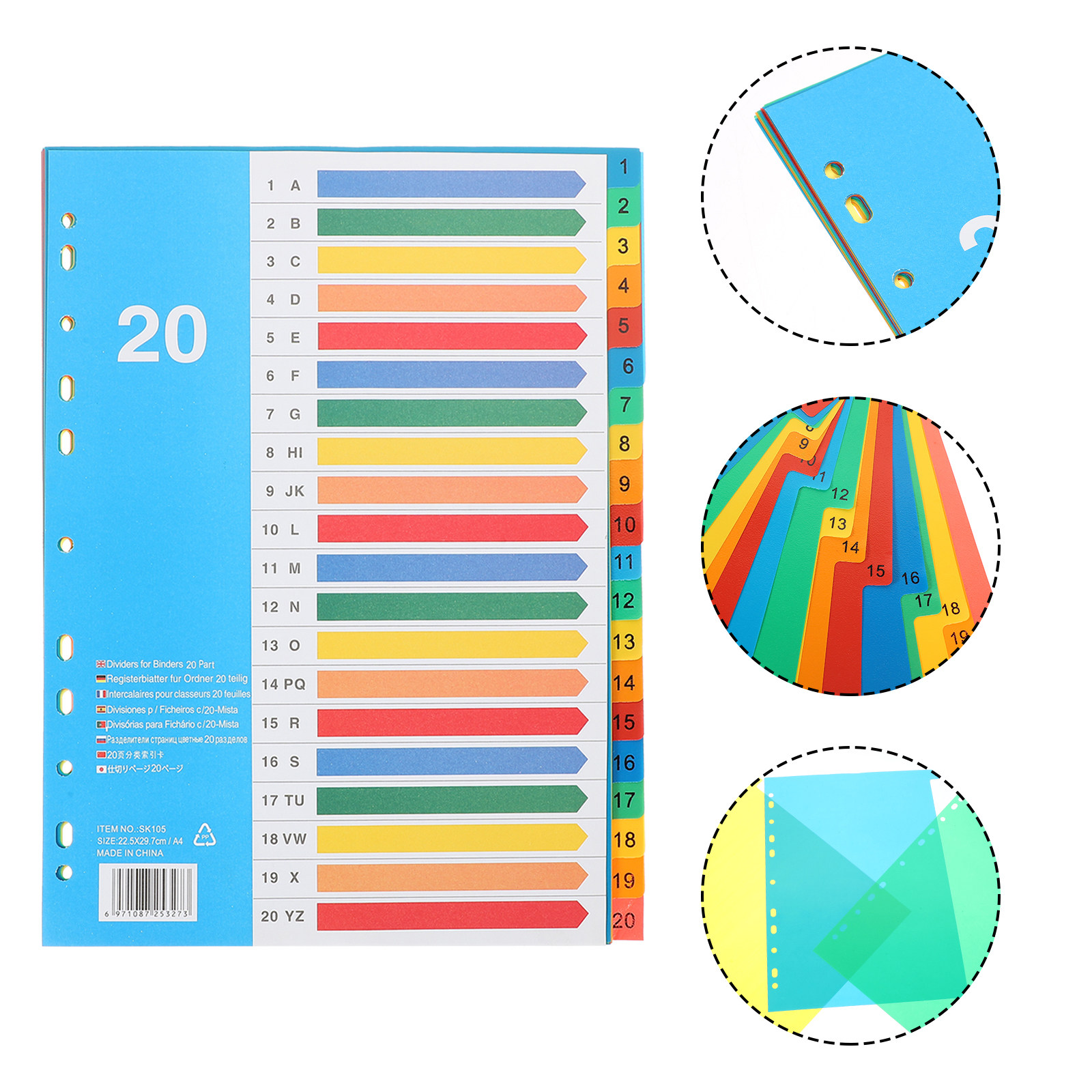 5Pcs Binder Dividers Colored P - Tab Divider A4 recension och pris