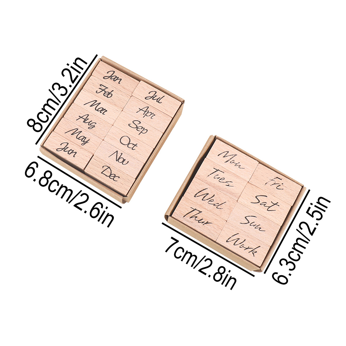Wooden Rubber Stamp Set for Mo - Rubber Date Stamp recension och pris