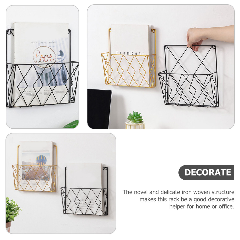 2Pcs Premium Metal Wall File O - Magazine Holder Rack recension och pris