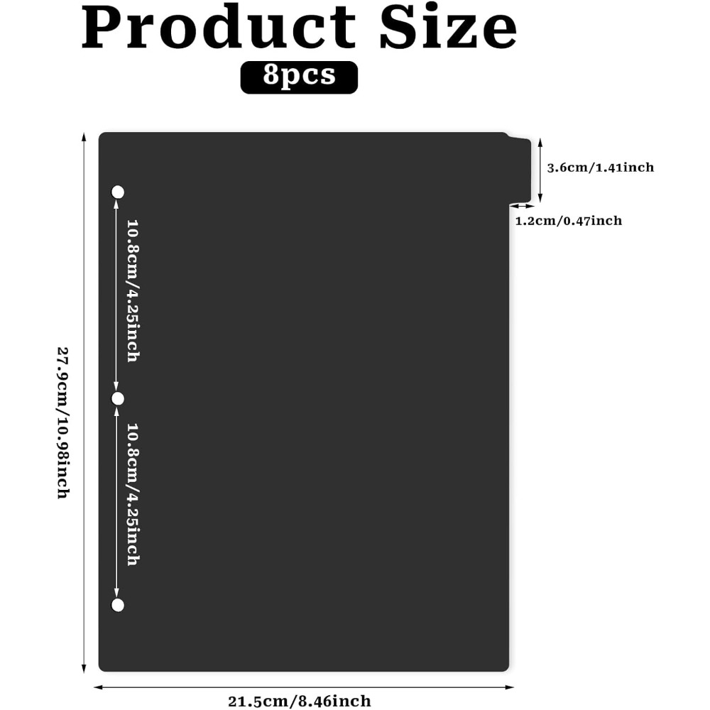 8 Tab Black Plastic Binder Div - Tab Divider A4 recension och pris