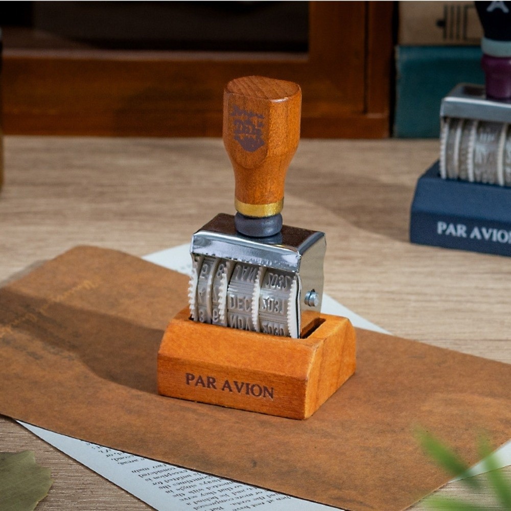 Retro Wooden Roller Date Seal  - Rubber Date Stamp recension och pris
