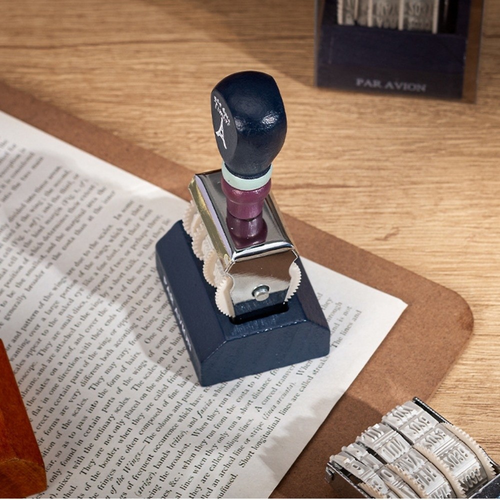 Retro Wooden Roller Date Seal  - Rubber Date Stamp recension och pris