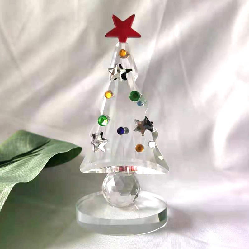 Crystal Christmas Tree Figurin - Paper Weight Crystal recension och pris