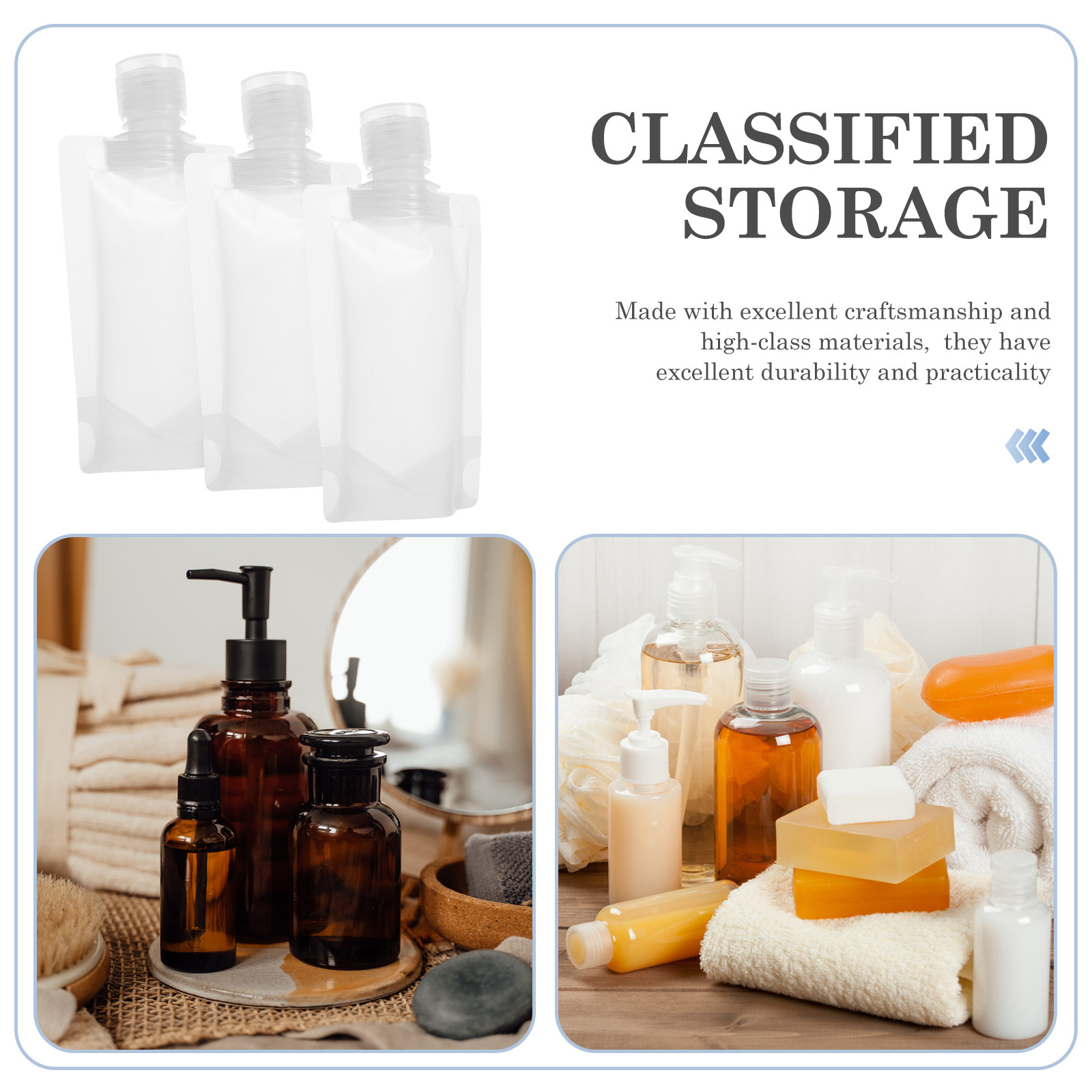 1Set Travel Lotion Storage Bag - Gel Refill Pack recension och pris