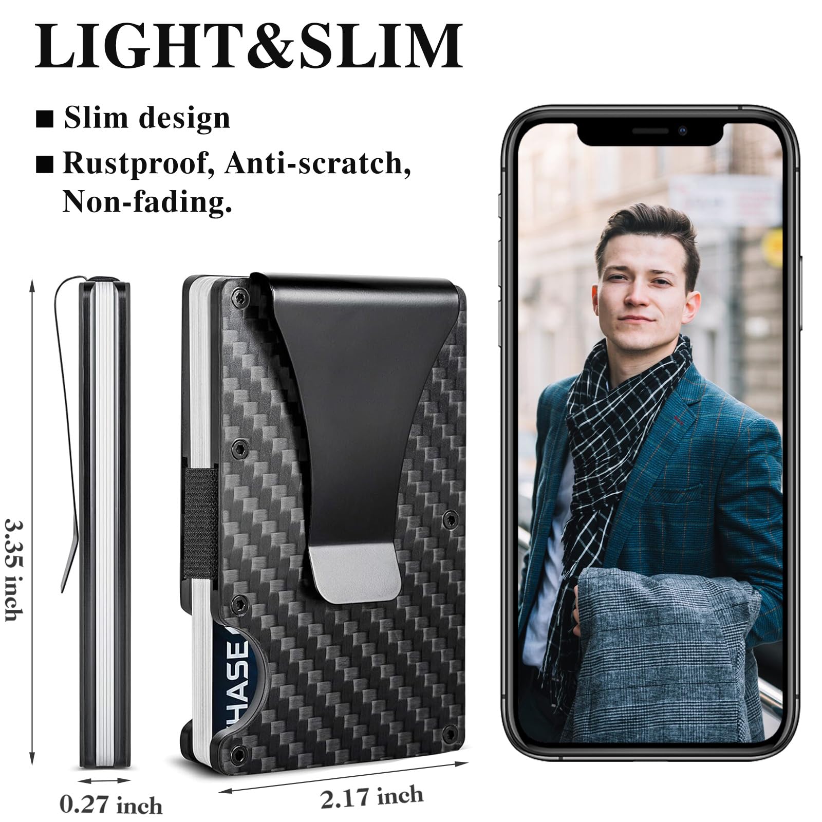 Carbon Fiber Wallet, Metal Mon - Index Card Holder recension och pris
