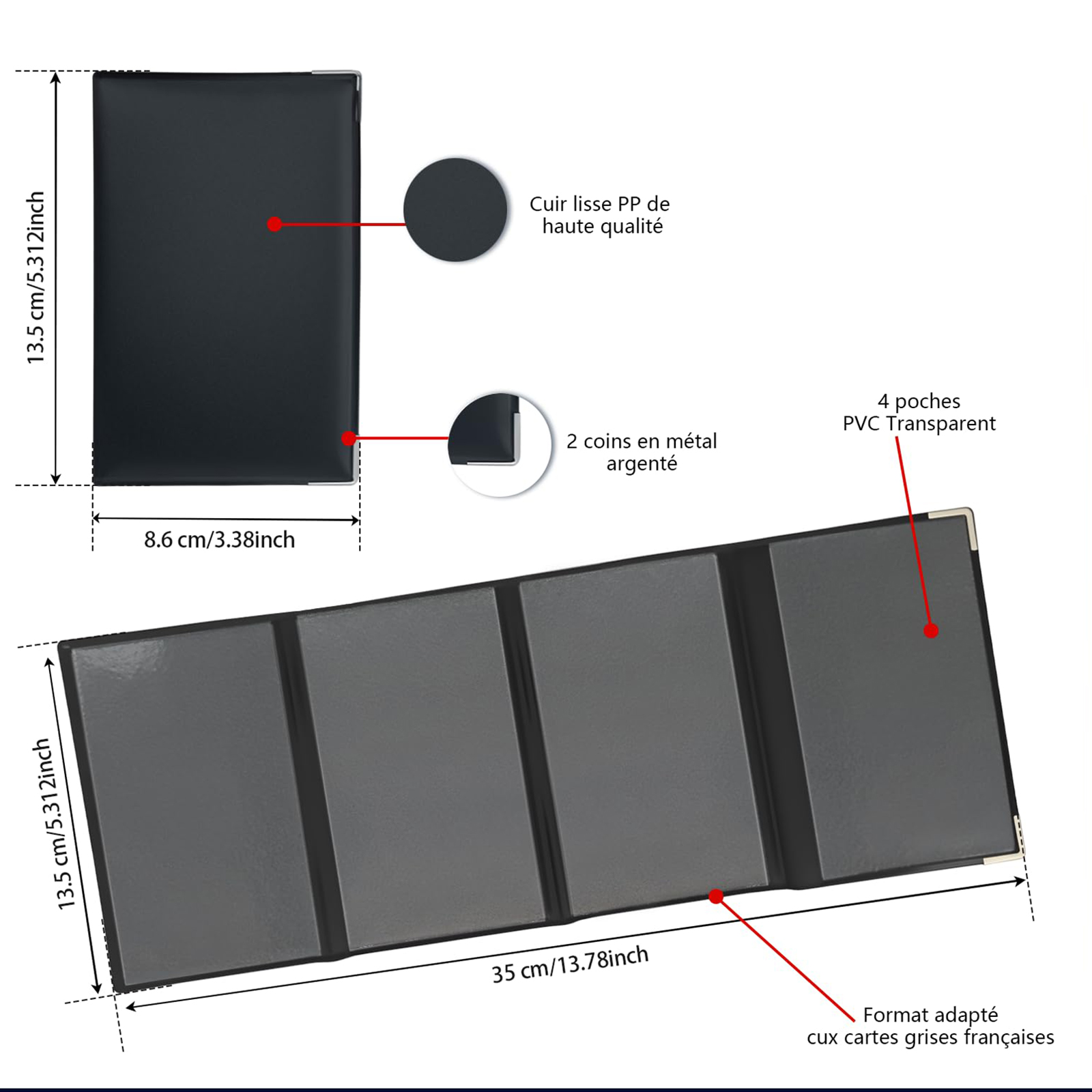 1/2pcs 4-fold grey card holder - Index Card Holder recension och pris