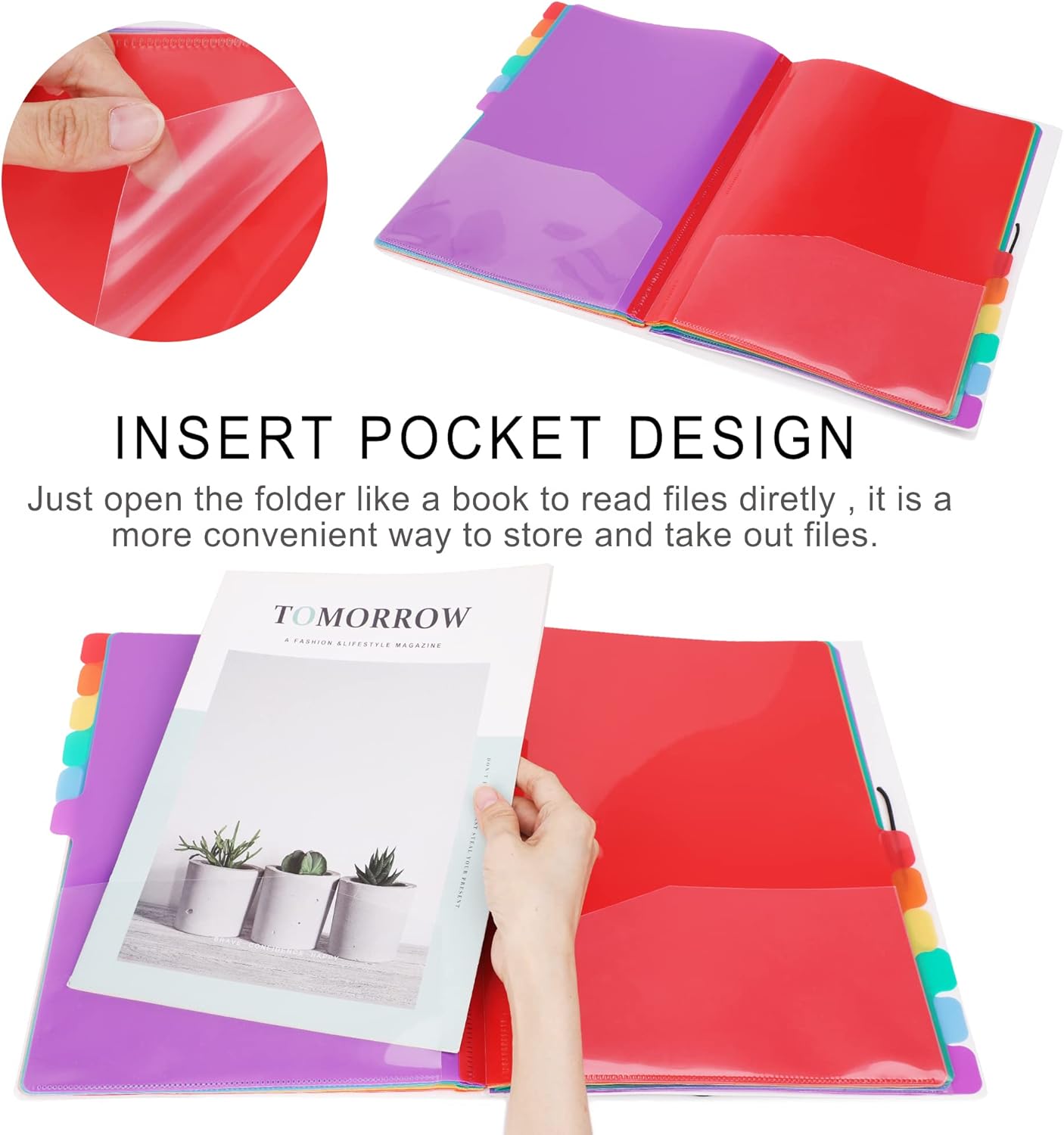 A4 Size Rainbow Tab Expanding  - Tab Divider A4 recension och pris