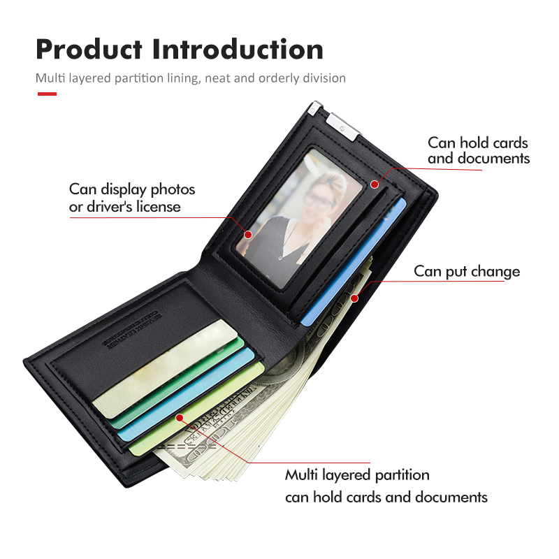 Car Interior Leather Short Wal - Index Card Holder recension och pris