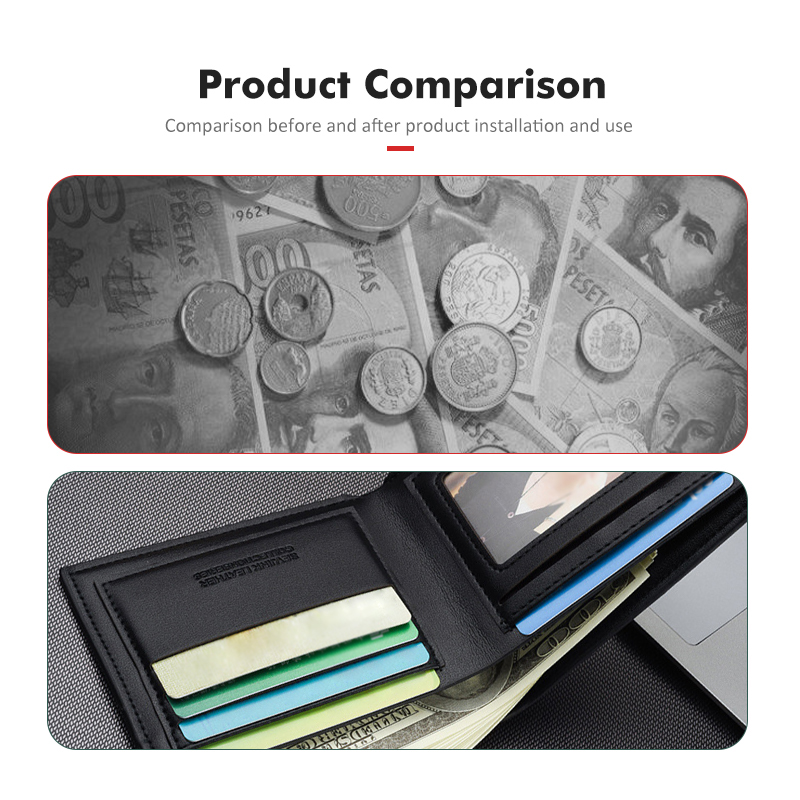 Car Interior Leather Short Wal - Index Card Holder recension och pris